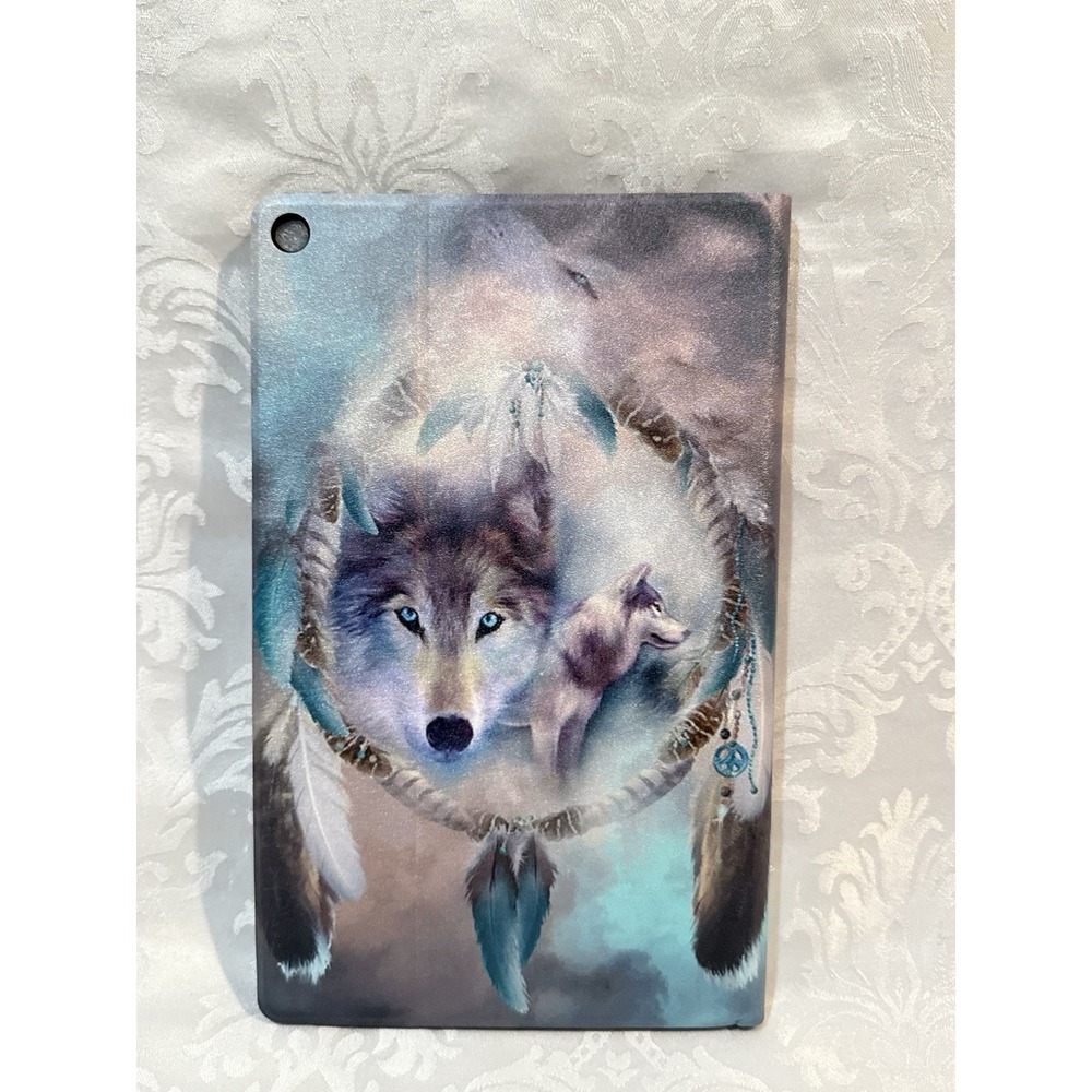 FUYOCWE 10.1 Inch Universal Tablet Case Cover Wolf Dreamcatcher Stand Folio PU